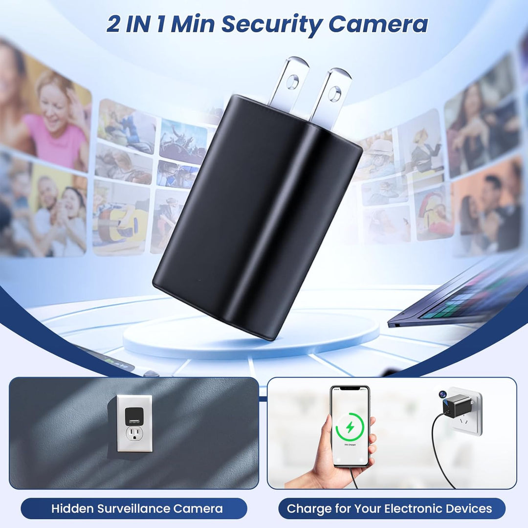 ZOGGCOX Cámara oculta 1080P WiFi con cargador USB cámara