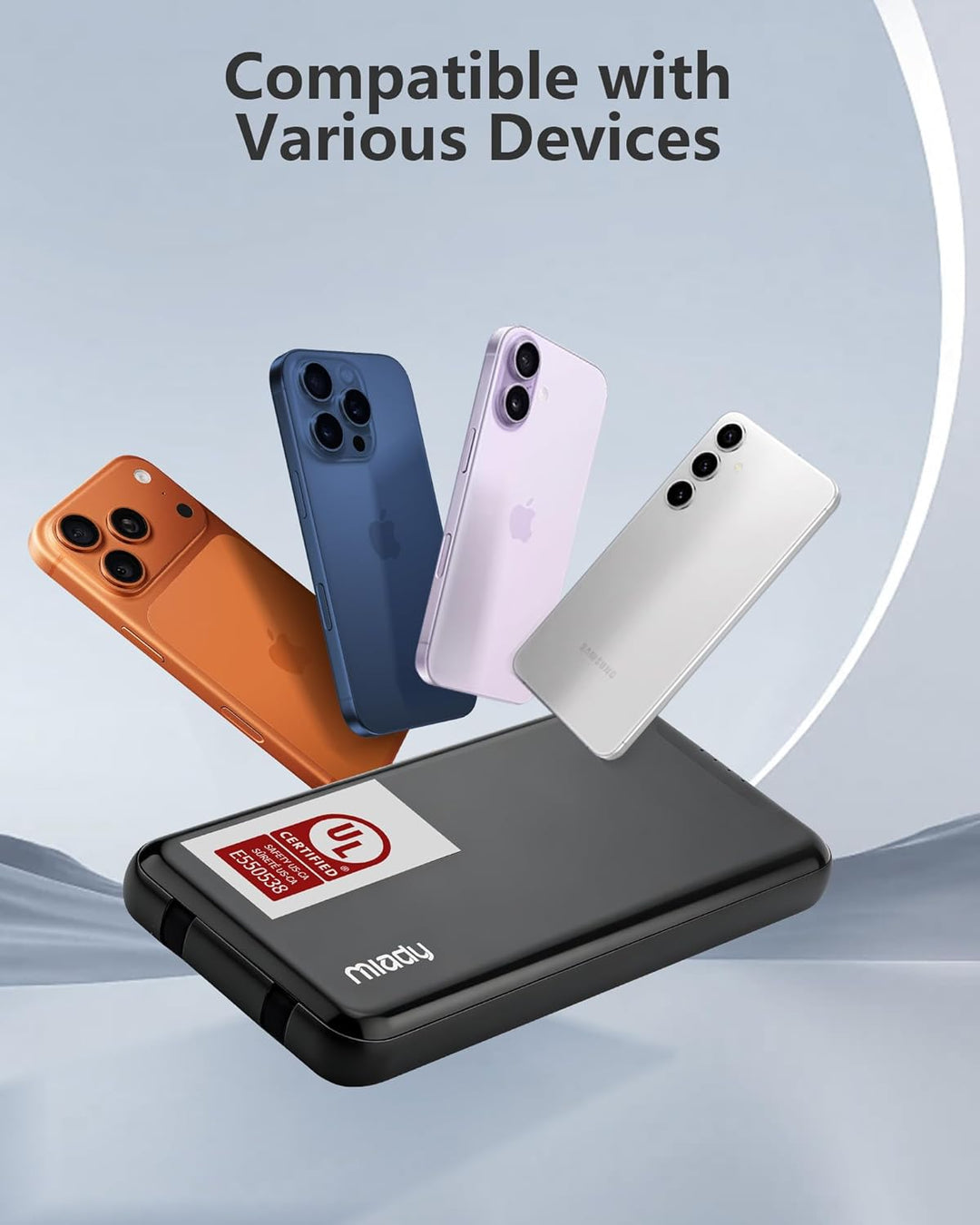 Miady [Listado UL] Paquete de 2 cargadores portátiles, 10000 mAh Sl...