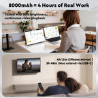 Monitor portátil inalámbrico de 16 pulgadas y 2.5K con batería de 8000 mAh, pantalla HDR de 500 nits, 125% sRGB, monitor de viaje externo USB-C / Mini HDMI, rotación automática, compatible con VESA