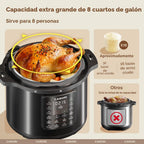 Olla a presión eléctrica 12 en 1 de 8 cuartos de galón, 1200W olla de presión multicooker con olla de acero inoxidable, olla arrocera lenta, saltear, vaporera, yogur y calentador de alimentos