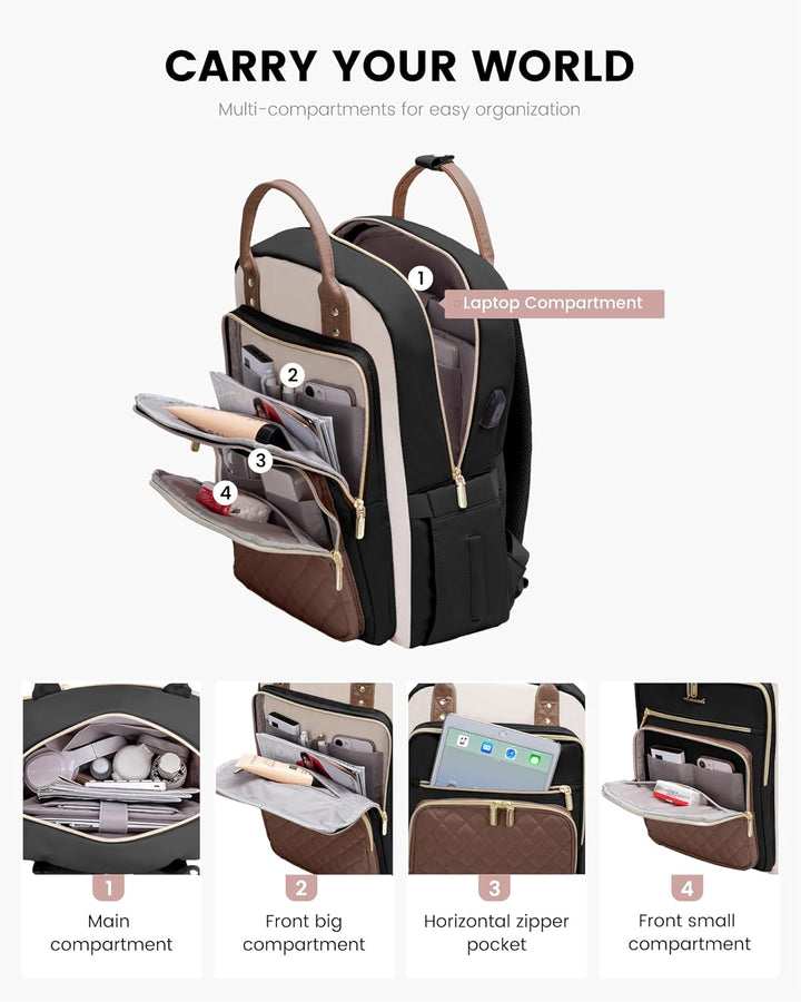 LOVEVOOK Mochila para computadora portátil para mujer, bolsa para l...