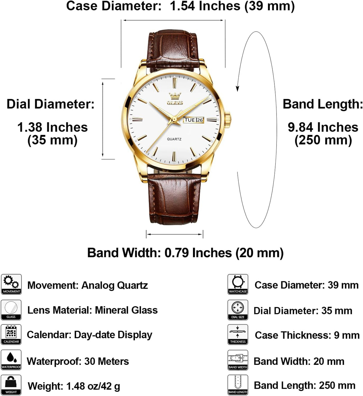 Reloj de cuero casual para hombre, fácil de leer, analógico de acero inoxidable de tres manecillas, para hombre, minimalista, fecha, impermeable, luminoso, reloj de pulsera de cuarzo para