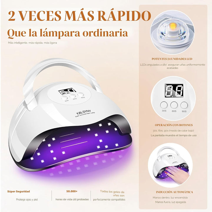 Kit de esmalte de uñas con luz UV, kit de iniciación de esmalte de...