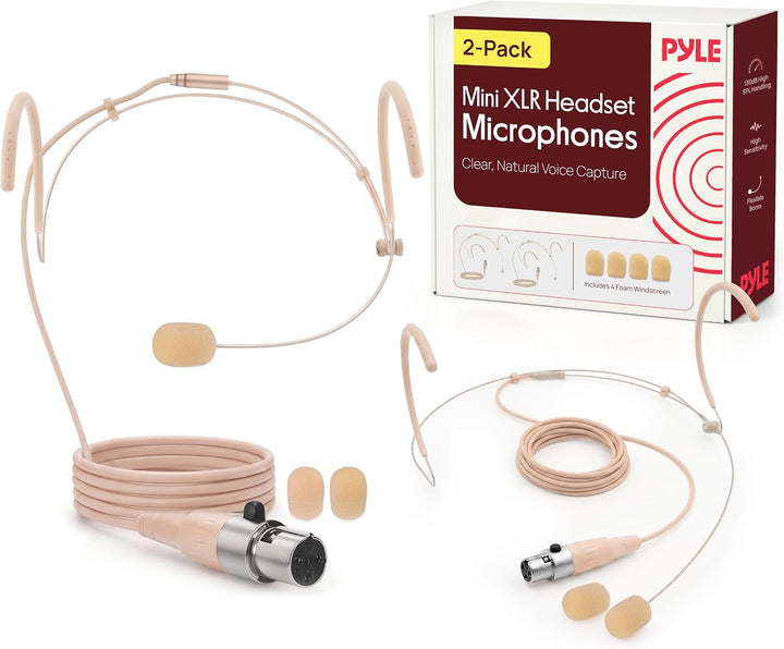 Pyle Auricular Boom Mini XLR Micrófono (paquete de 2) | Micrófono o...