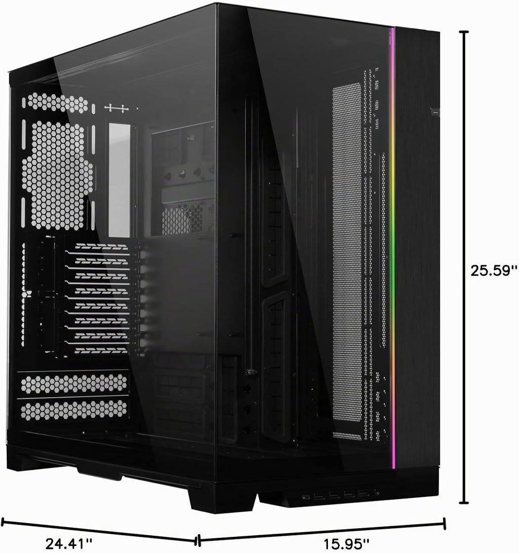 Lian Li Dynamic EVO XL - Hasta 280mm E-ATX Placa base - Tiras de iluminación ARGB, O11 EVO XL Negro