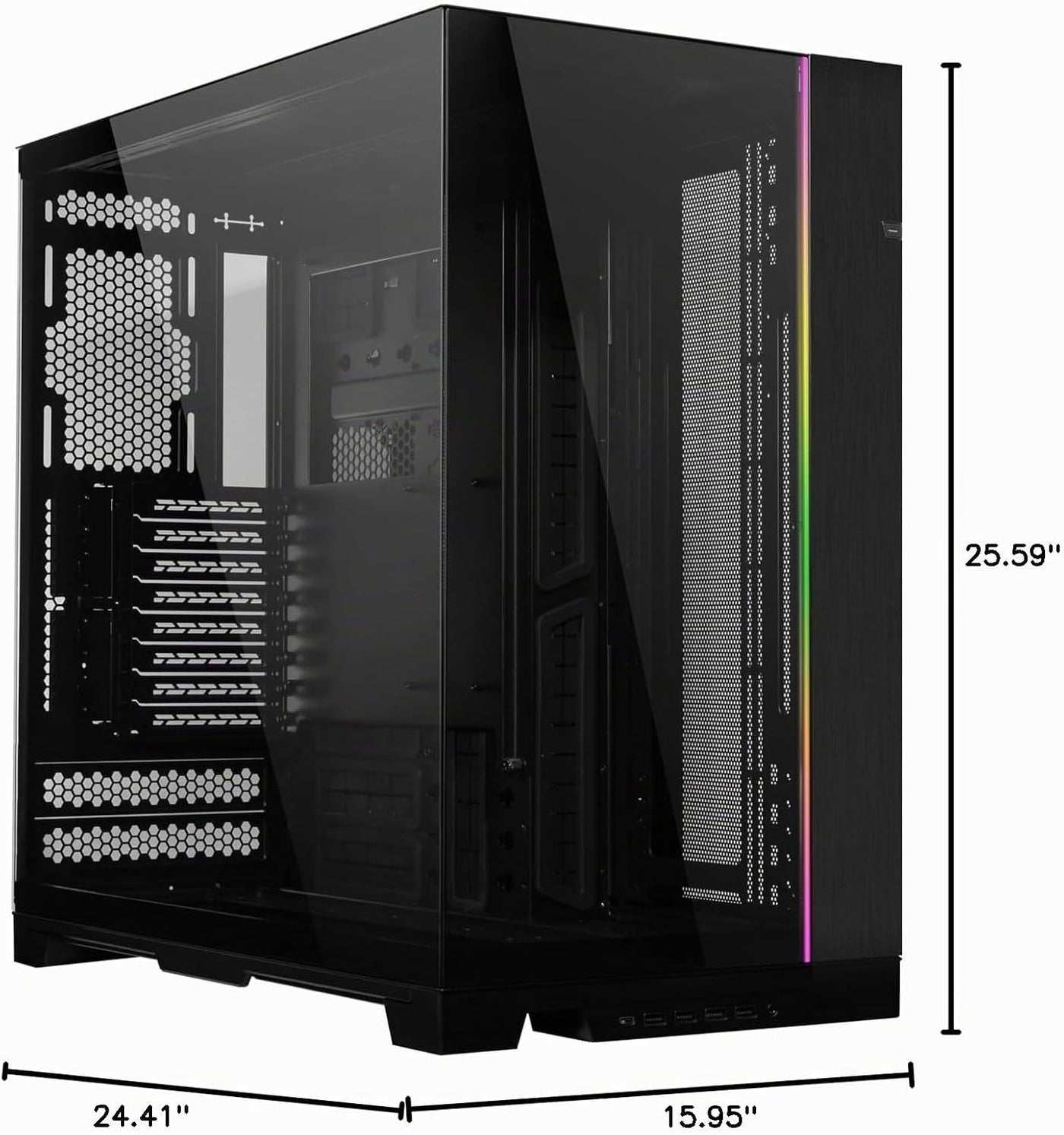 Lian Li Dynamic EVO XL - Hasta 280mm E-ATX Placa base - Tiras de il...