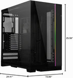 Lian Li Dynamic EVO XL - Hasta 280mm E-ATX Placa base - Tiras de iluminación ARGB, O11 EVO XL Negro