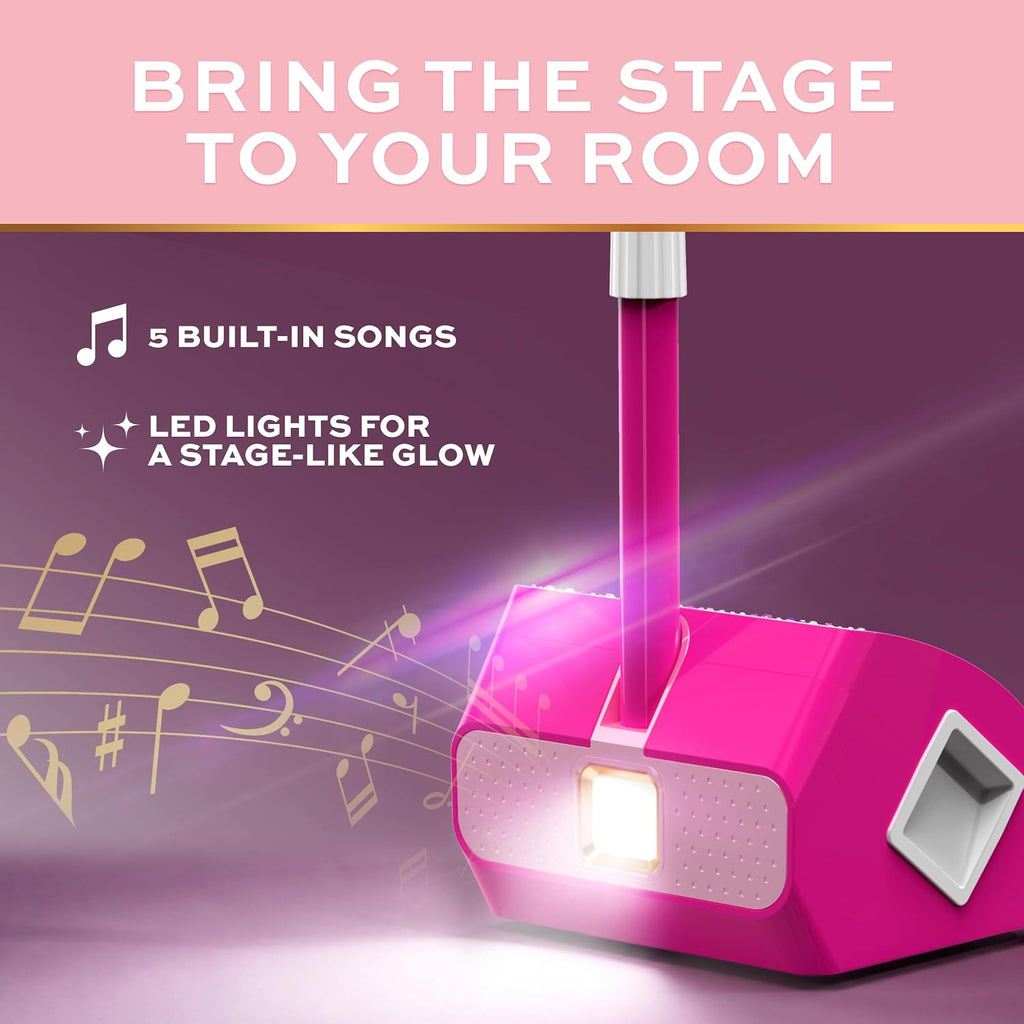 FAO Schwarz Micrófono de karaoke con soporte, soporte para dispositivos y