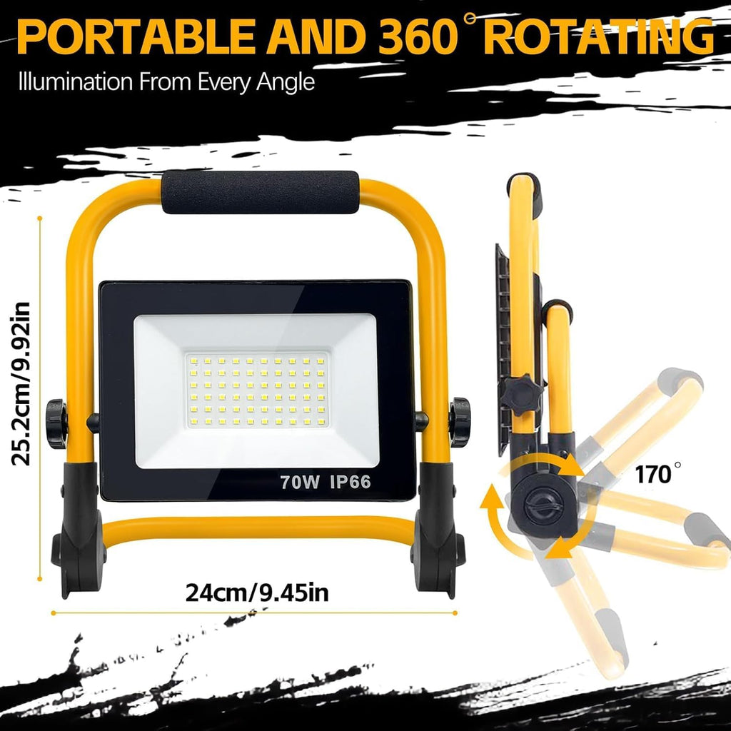 Luces de trabajo LED con soporte, luz de trabajo ajustable (1 cabezal