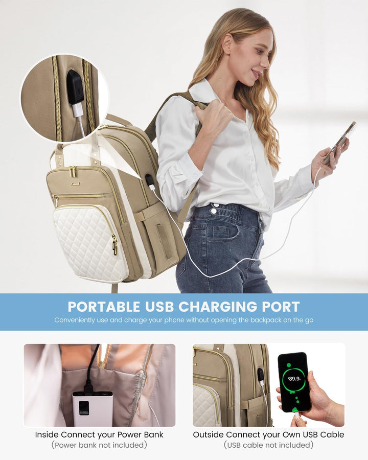 LOVEVOOK Mochila para laptop para mujer con compartimento separado...