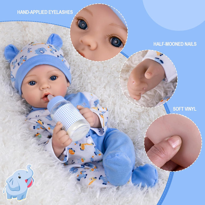 Aori Reborn Baby Dolls Boy - Muñeca realista de bebé recién nacido...