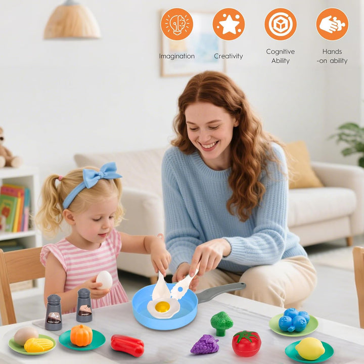 35 piezas de accesorios de juguete de cocina para niños, juego de c...