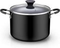Cook N Home Olla antiadherente de 8 cuartos con tapa, ollas grandes para