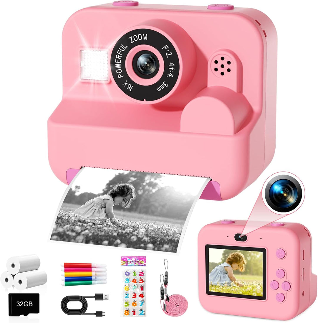 Cámara para niños con impresión instantánea, cámara digital de vide...