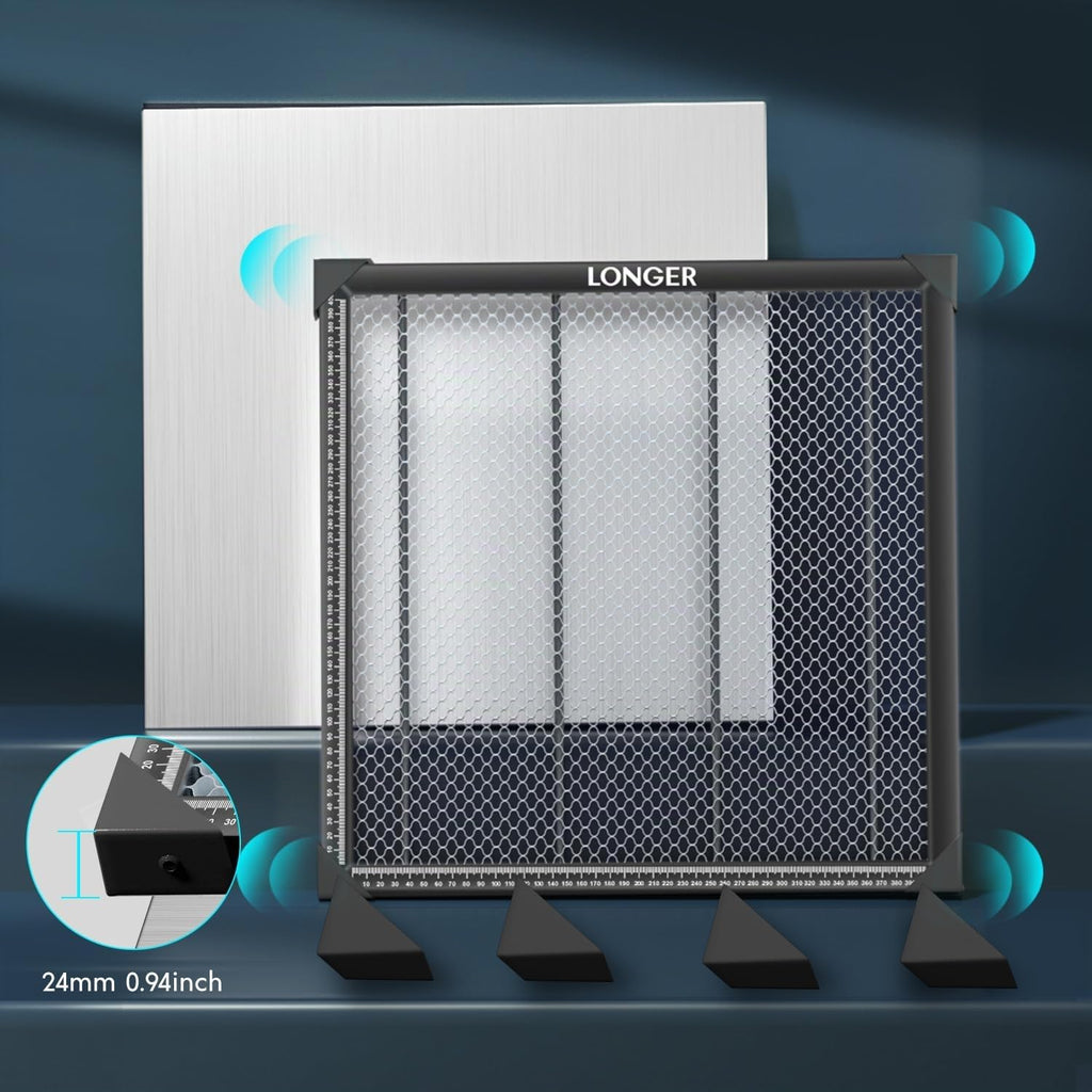 Mesa de trabajo Longer Honeycomb Laser, cama en panal de abeja de 440 x 440 mm con panel de aluminio
