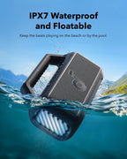 Soundcore Boom 2 - Altavoz para exteriores, 80 W, subwoofer, BassUp 2.0, tiempo de reproducción de 24 horas, IPX7 impermeable, flotante, luces RGB, USB-C, ecualizador personalizado, Bluetooth 5.3