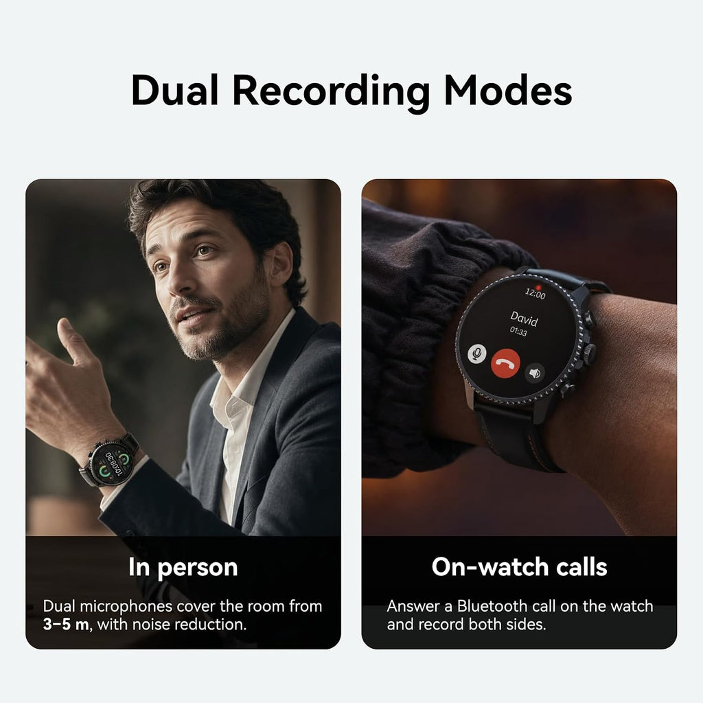 Reloj inteligente de grabación Ticwatch AI, transcripción y resumen, GPS