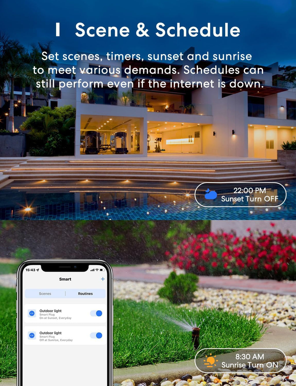 meross Enchufe inteligente para exteriores compatible con Apple HomeKit, Siri, Alexa, Google Assistant y SmartThings, toma impermeable para exteriores, control remoto y de voz, temporizador