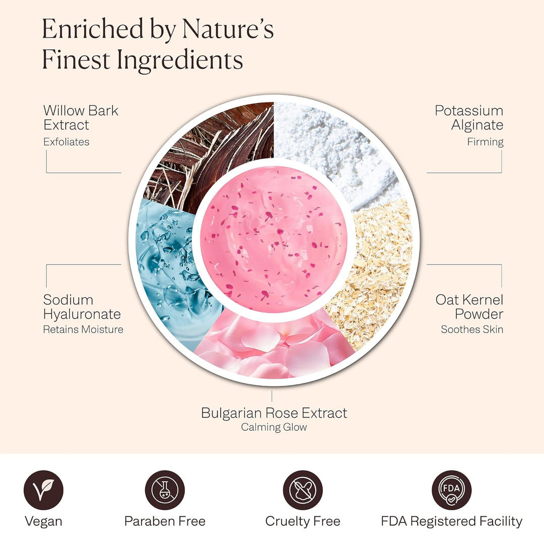 Mascarilla facial de gelatina para faciales \u2013 Rosa búlgara hid...