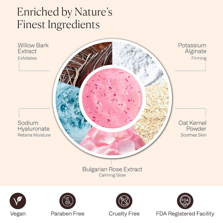 Mascarilla facial de gelatina para faciales \u2013 Rosa búlgara hid...