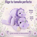 gnomantic Animales de peluche con peso de dinosaurio, almohada de felpa