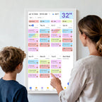 Calendario digital inteligente de 32 pulgadas, gráfico de tareas familiares y marco de fotos