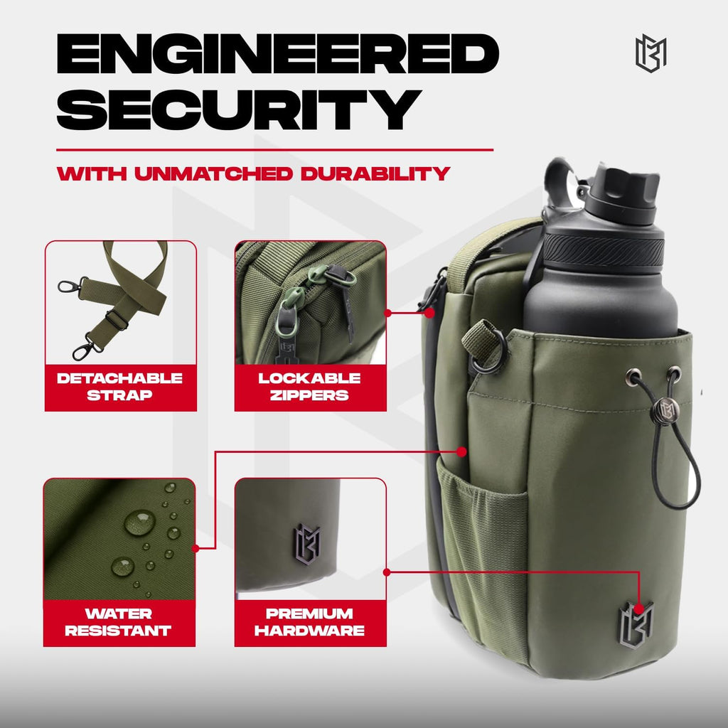 Bolsa magnética para botellas, para hombres y mujeres, bolsa de gimnasio para gimnasio, viajes, trabajo y deportes, mantén tus artículos fuera del suelo sucio del gimnasio con accesorio magnético (verde)