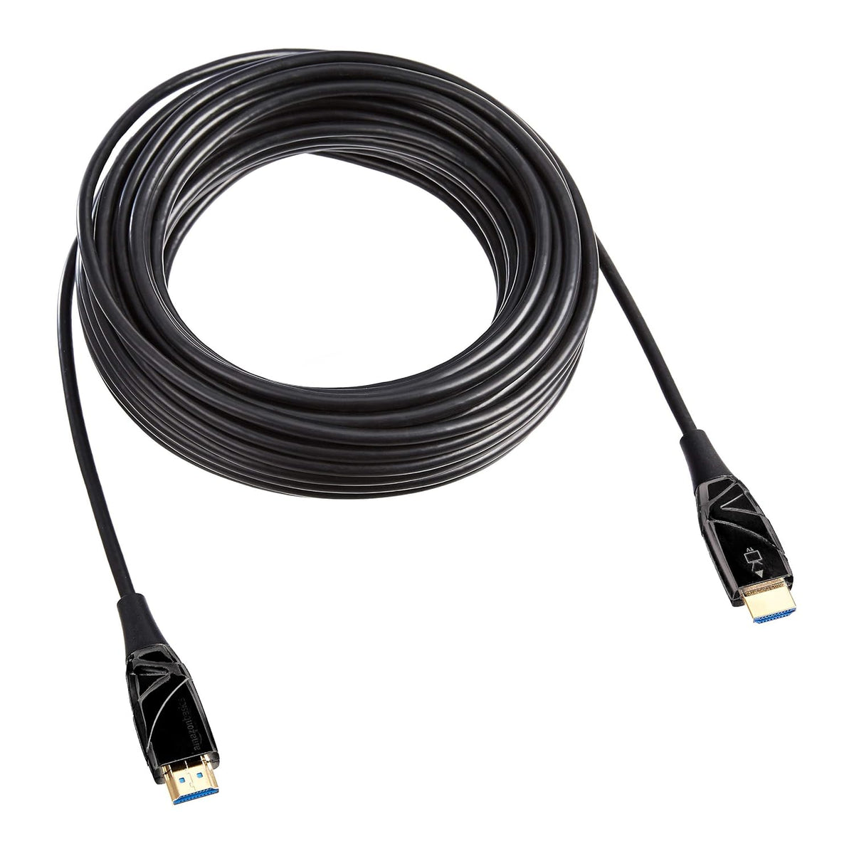 Amazon Basics Cable de fibra óptica HDMI, 18Gbps de alta velocidad, 4K @60Hz, 2160p, color de 48 bits, listo para Ethernet, 50 pies, negro