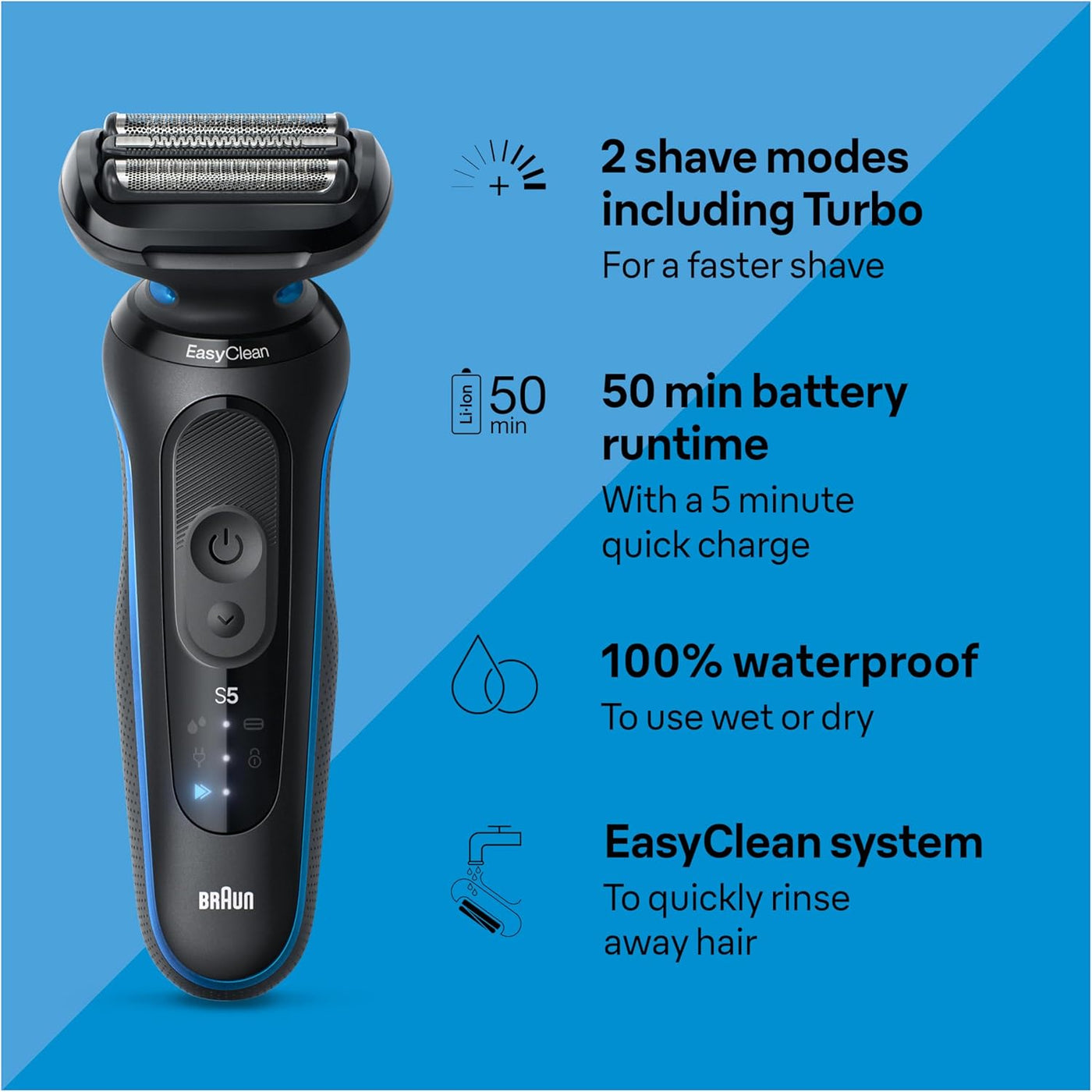 Braun Afeitadora eléctrica para hombres, serie 5 5150cs, maquinilla...