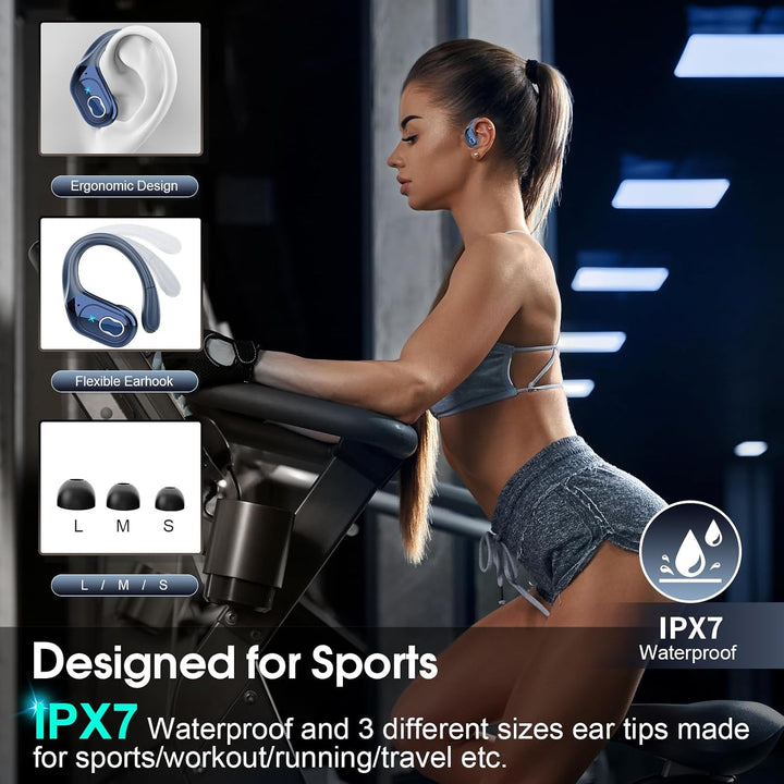 Aptkdoe - Auriculares inalámbricos 75 horas Bluetooth 5.4 para depo...