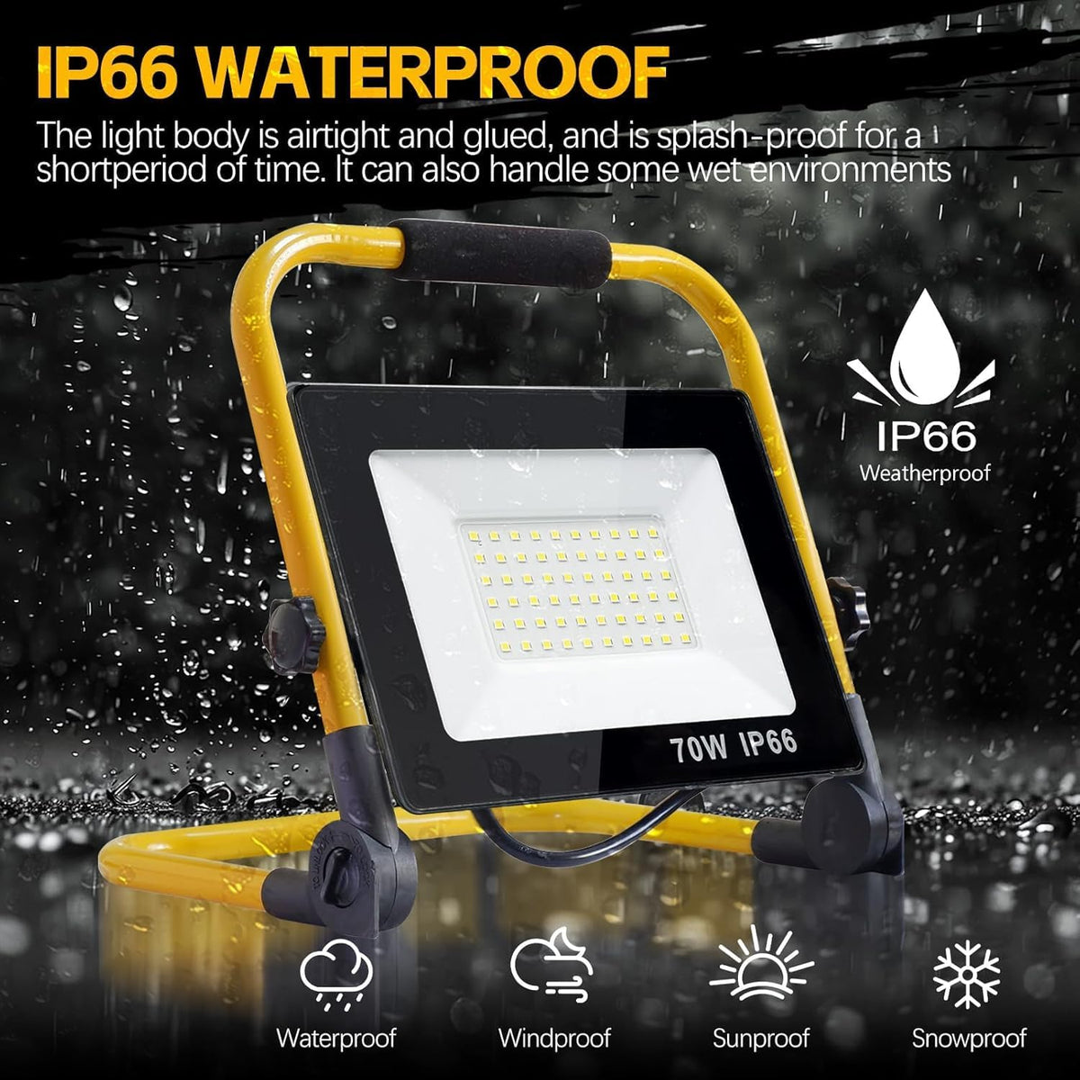 Luces de trabajo LED con soporte, luz de trabajo ajustable (1 cabezal
