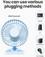 Gaiatop Ventilador de escritorio USB, pequeño pero potente, portáti...