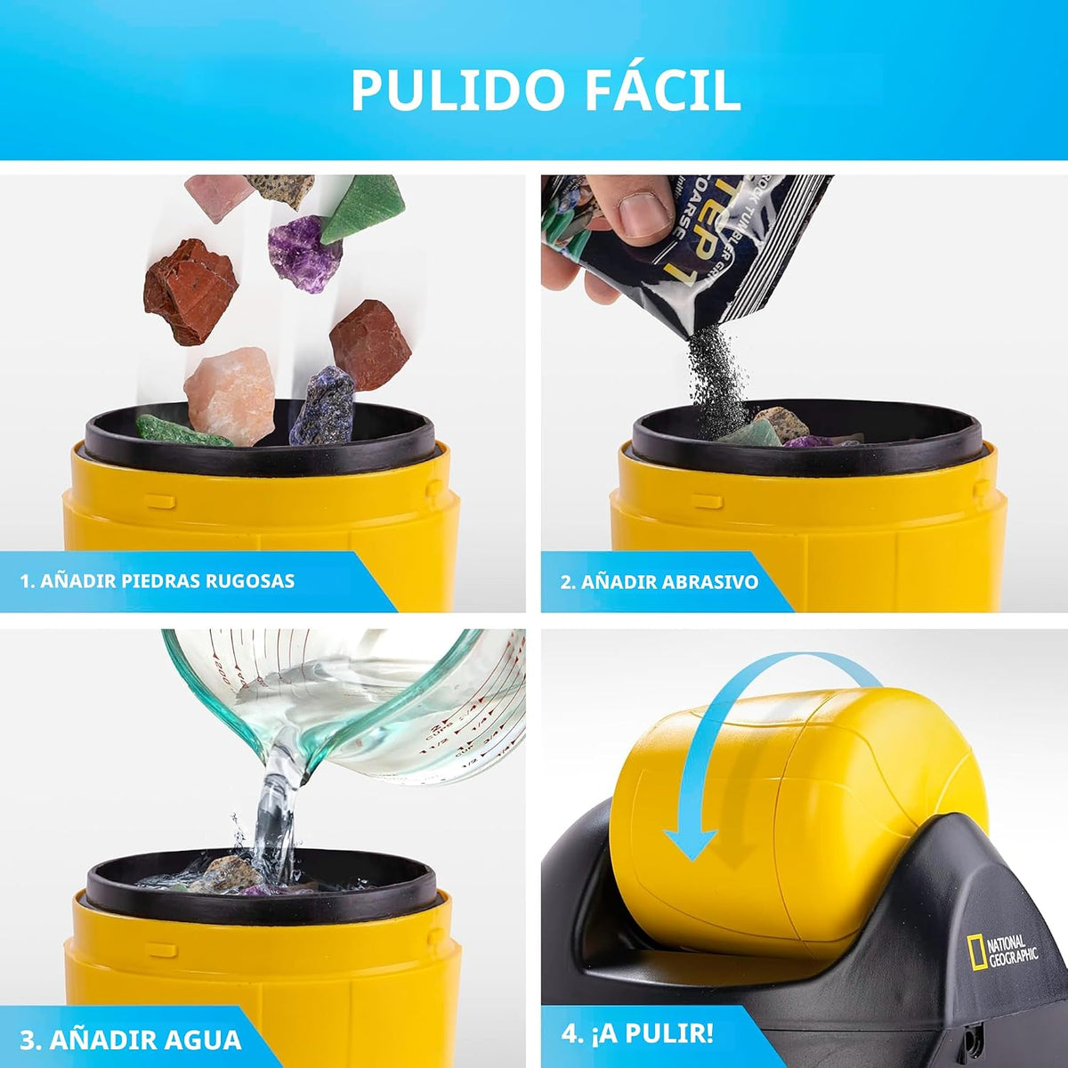 National Geographic Starter Rock Tumbler Kit para Kids y Adults
