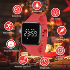 Relojes para niños y niñas, reloj deportivo digital con contador de pasos, podómetro, alarma de vibración, sin aplicación, impermeable, rastreador de fitness, reloj para niños, niñas, adolescentes