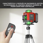 Nivel láser 360 ° Línea cruzada verde herramienta de medición láser autonivelante