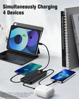 AsperX Paquete de 2 cargadores portátiles de 10000 mAh con cables i...