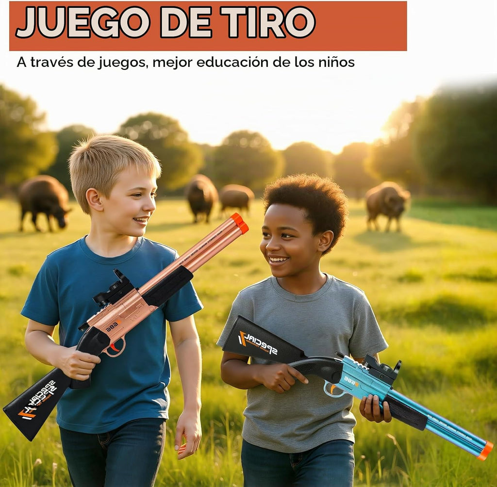 Rifle de francotirador de juguete de doble barril, pistola de juguete de espuma suave para niños de 8 a 12 años, jóvenes, adolescentes, niños, niñas, adultos, pistolas de dardos geniales para cumpleaños, Halloween, Navidad, juego de disparos al aire libre