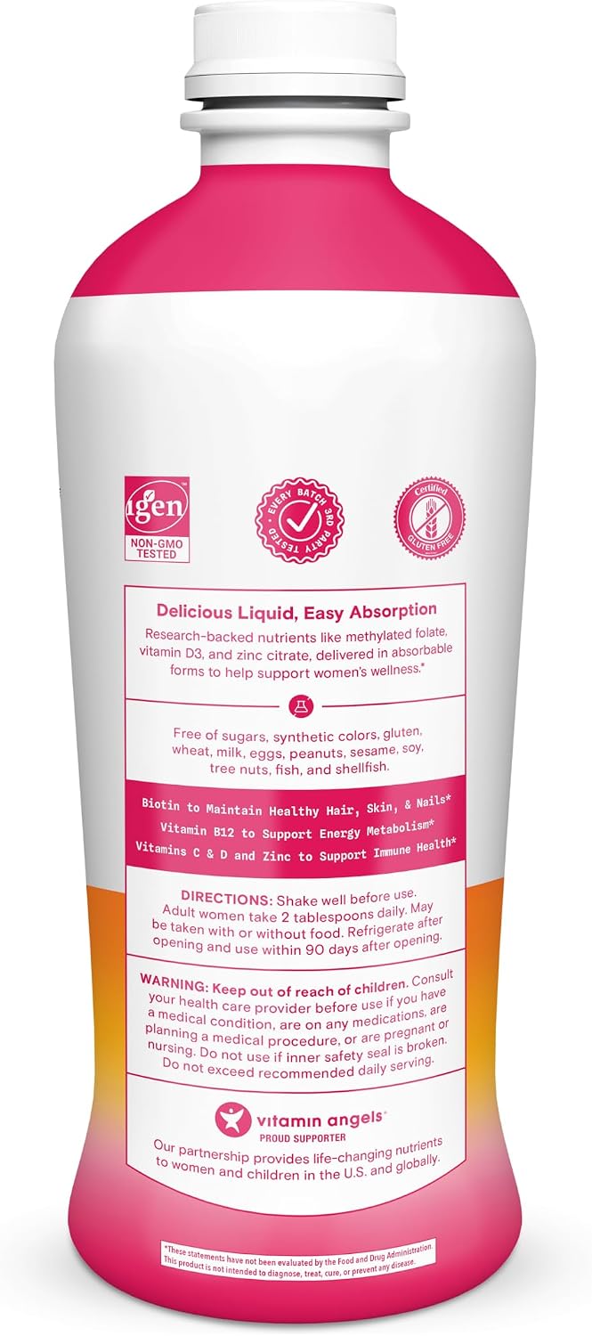 SmartyPants Multivitamínico líquido sin azúcar para mujeres, contie...