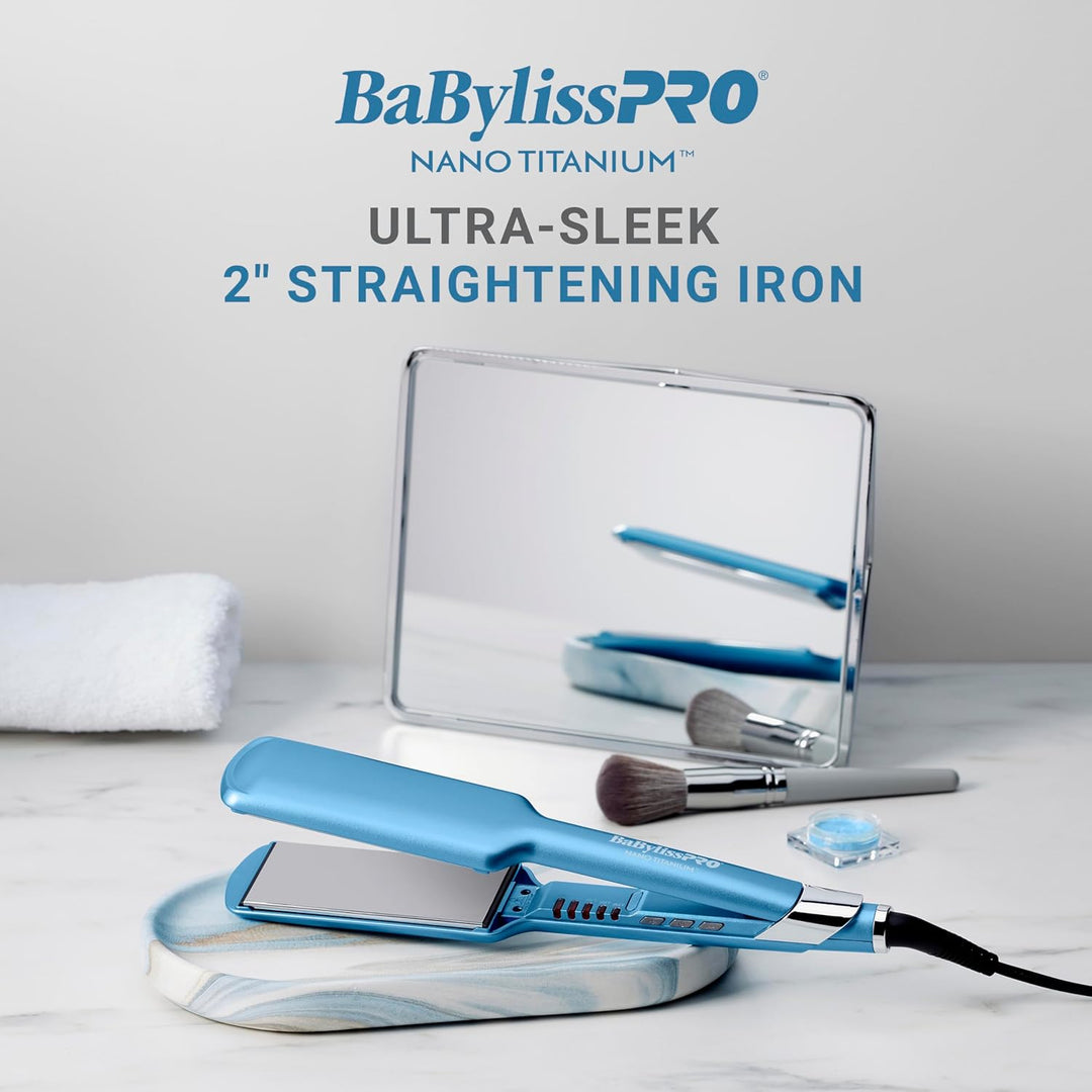 BabylissPRO Nano Titanium Ultra-Sleek Hair Straightener, Flat Iron...