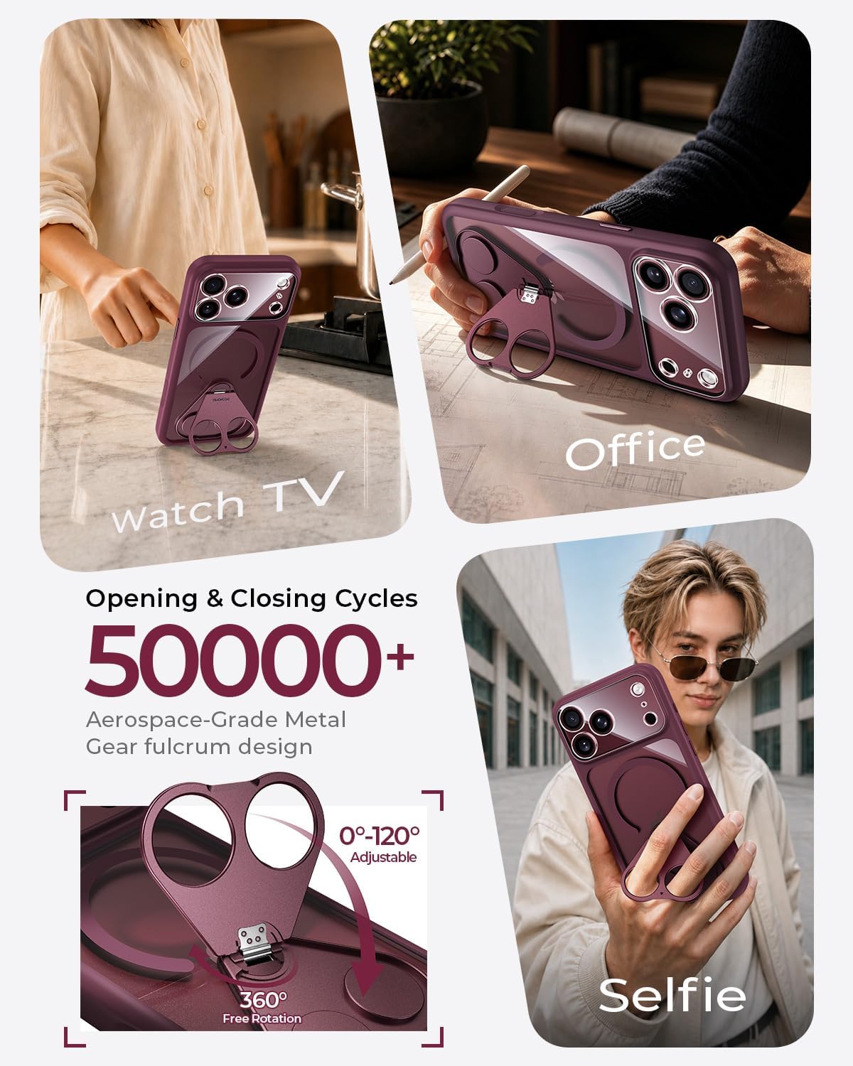 Funda magnética y transparente de 360° para iPhone 18 Pro Max, color