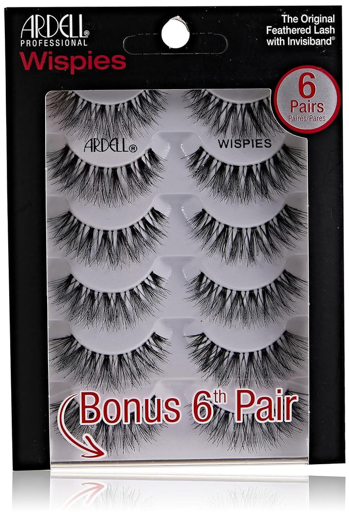Ardell Pestañas postizas Wispies negras, 1 paquete (6 pares de pest...