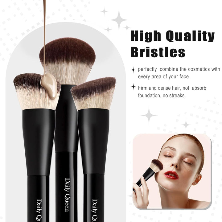 Juego de 25 brochas de maquillaje, color negro, profesional Kabuki,...