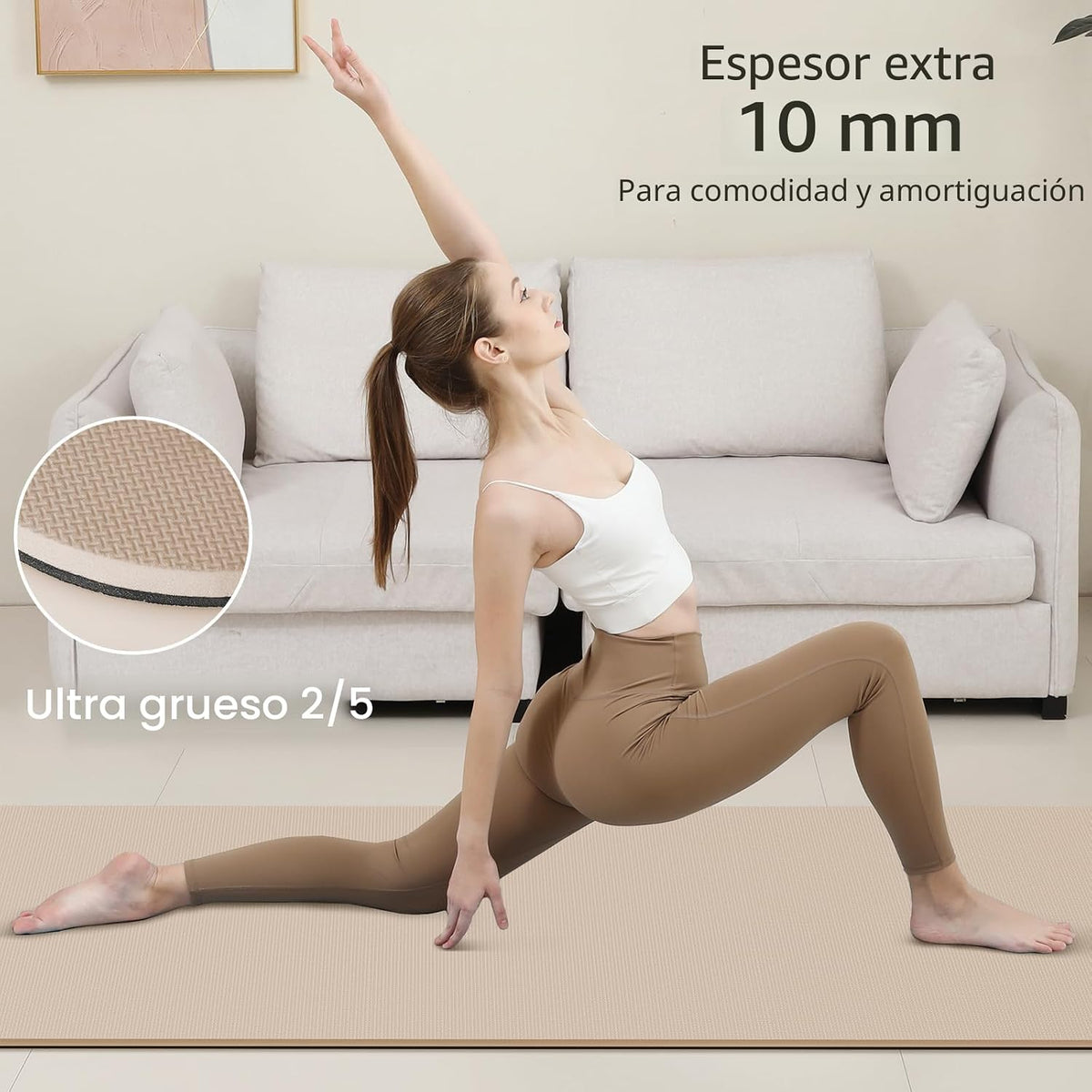 PAIDU POE Yoga Mat （10mm）Extra Thick Fitness Mat 72"x24" con Carry Strap