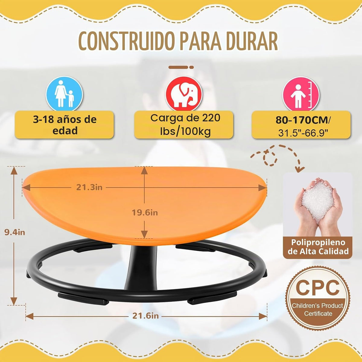 Zhenx Silla giratoria para niños autistas (de 3 a 18 años), regalo de