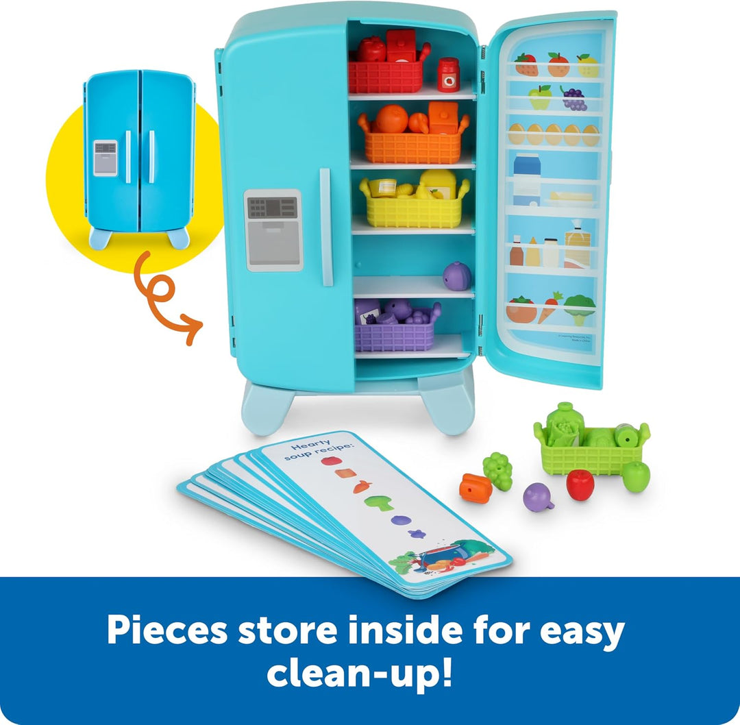 Learning Resources Sorting Snacks Mini Fridge - Comida de juguete,...