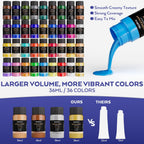 Nicpro - Juego de 80 lienzos de pintura acrílica para adultos con 36 pinturas (1.2 fl oz)