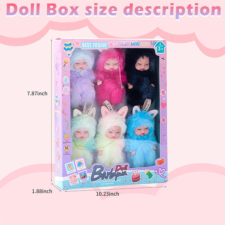 dollbie Adorable juego de 6 muñecas de peluche con cuerda para colg...