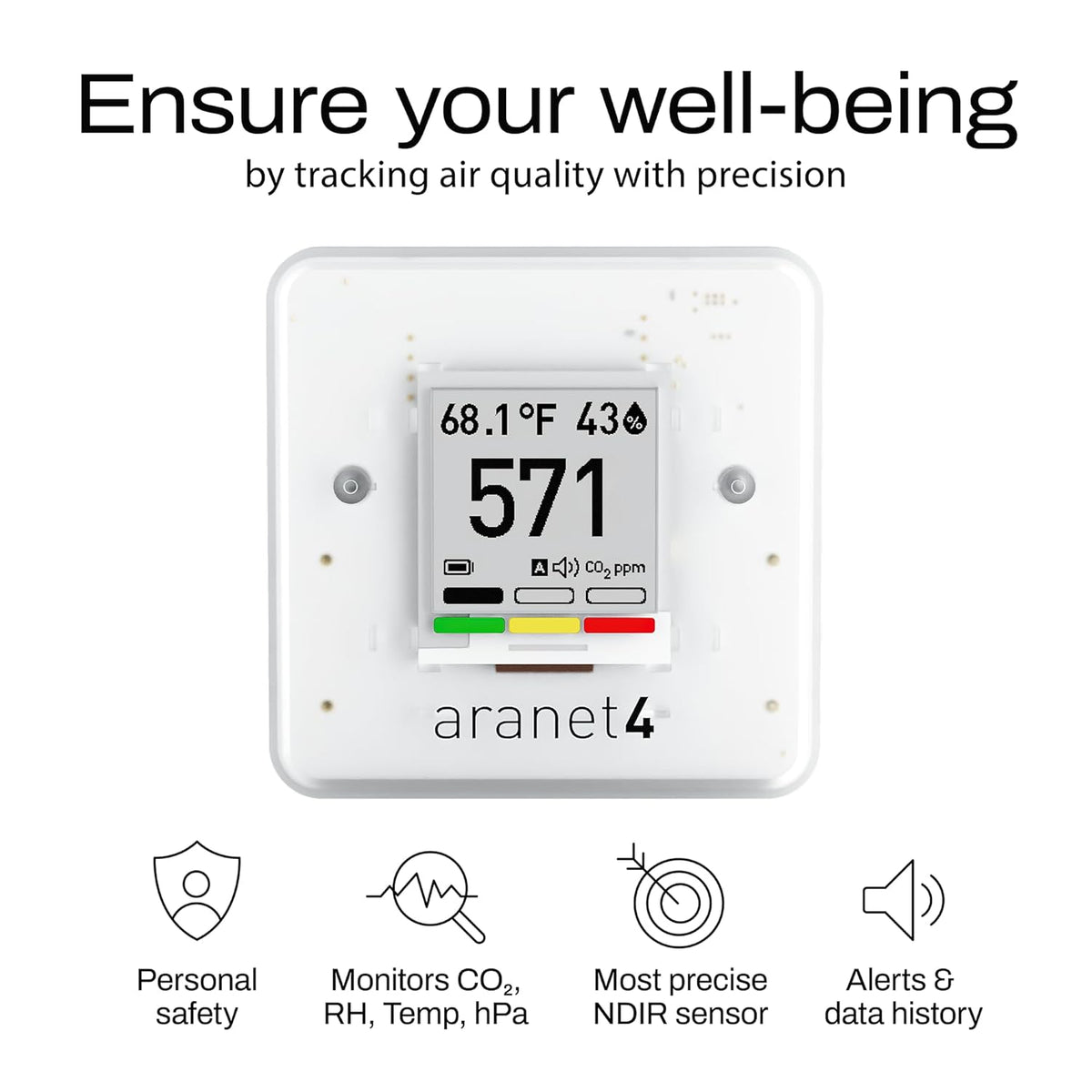 SAF Aranet4 Home Monitor inalámbrico de calidad del aire