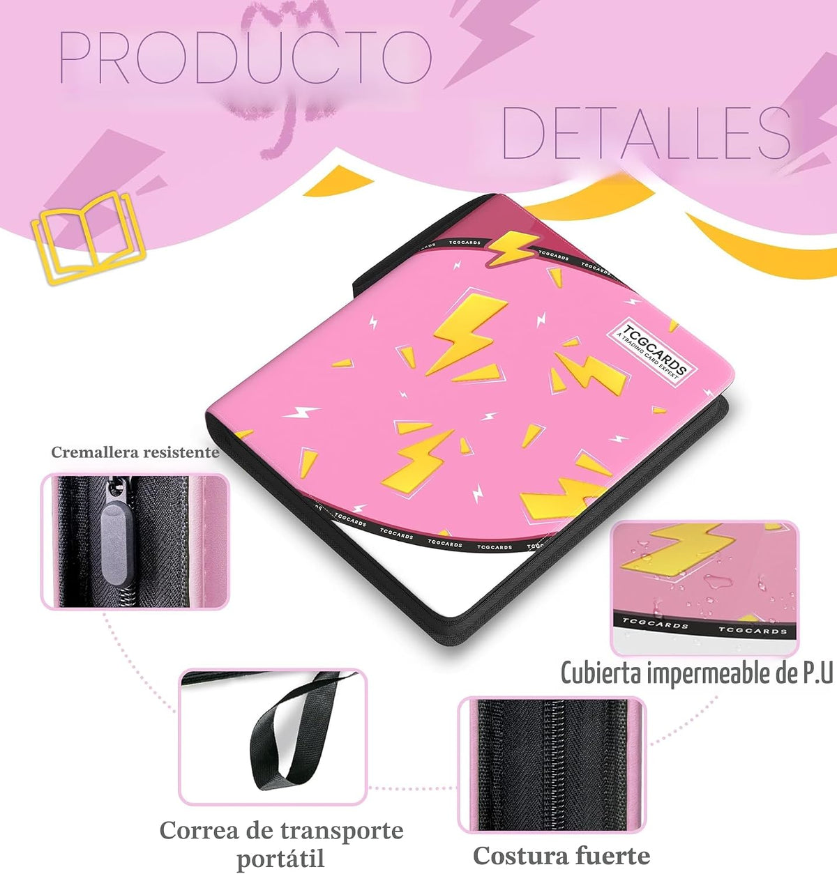 Carpeta de tarjetas coleccionables para tarjetas Pokémon, diseño de 9 bolsillos con 900 bolsillos