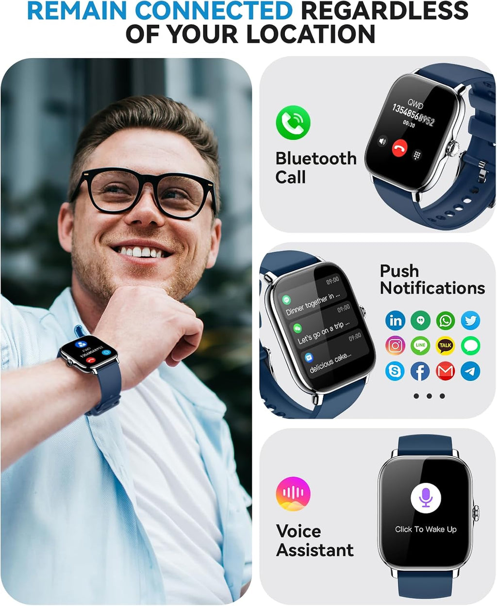 Reloj inteligente para mujeres y hombres, contador de actividad, reloj inteligente 2025 IP68 impermeable con monitor de actividad y contador de actividad, compatible con Android, iPhone, iOS, Samsung